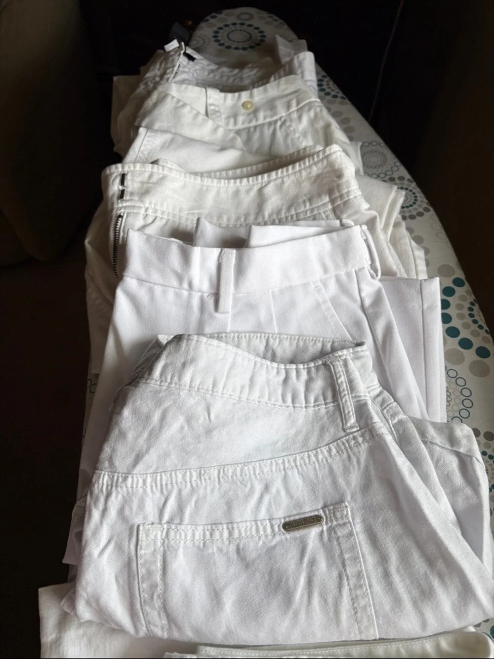 Pre loved 7 pieces white  3 Shorts 3 Capri  pants Various brand names & Styles